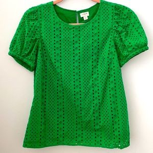 J CREW puffed sleeve blouse size XS